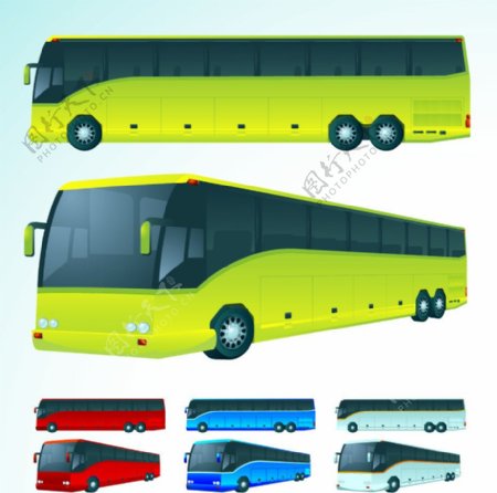 公交车矢量素材图片