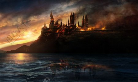 燃烧的城堡图片