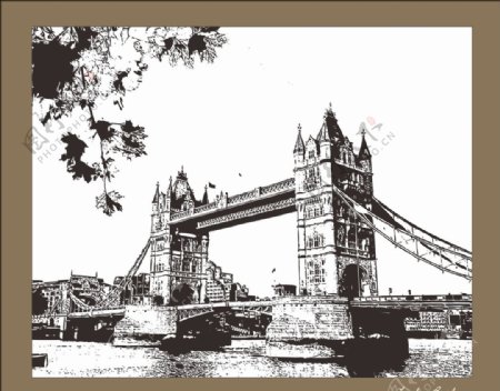 伦敦桥剪影照片图片