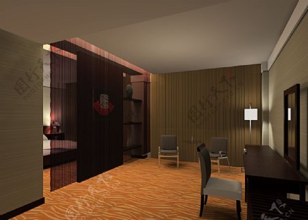 原创酒店宾馆套房max模型图片