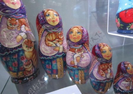 世博会内俄罗斯手绘套娃图片