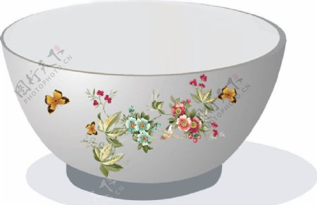瓷碗餐具图案设计图片