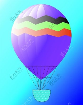 热气球紫色图片