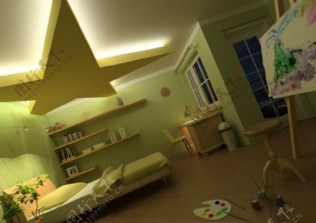 精致儿童房3d模型图片