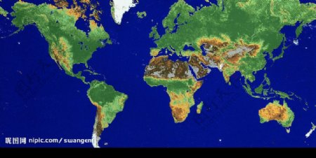 卫星照片世界地形图图片