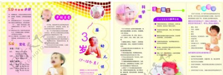 婴幼儿保健三折页图片