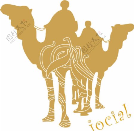 骆驼人物线条图片