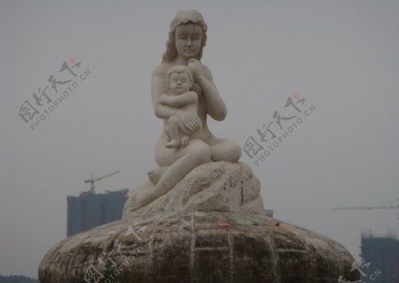 北江渔女雕塑图片