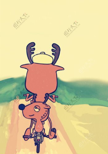 幸福的鹿小漫图片