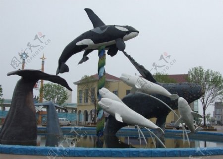 海豚馆雕塑图片
