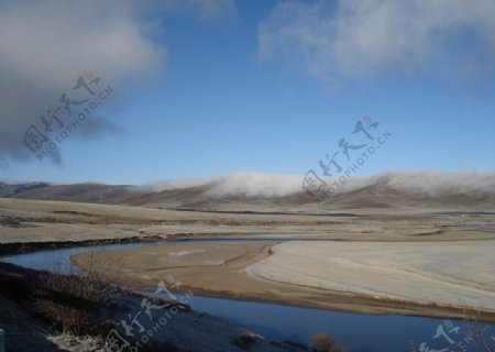 红原月亮湾全景图片