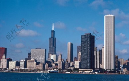 芝加哥密歇根湖湖畔一角图片