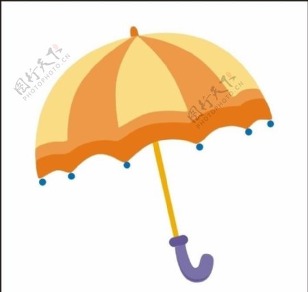 卡通橙色伞图片