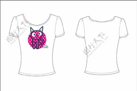 tshirtT恤印花可爱服装卡通猫图片