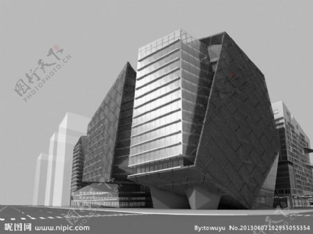高层公建商业模型素材图片