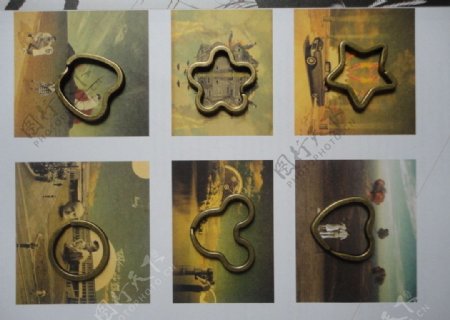 六种复古钥匙圈图片