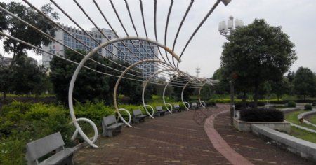 建瓯市闽源文化广场长廊图片