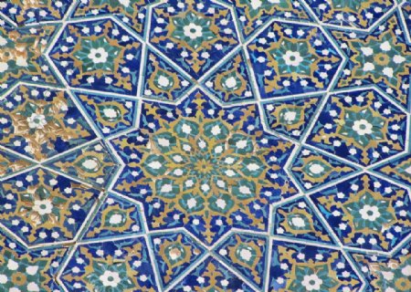 阿拉伯风情对称墙面艺术花纹图片
