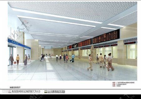 广州新火车站地面层售票厅效果图片