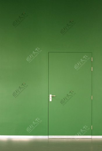 绿色的门图片