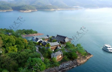 海岛古建筑旅游景观设图片