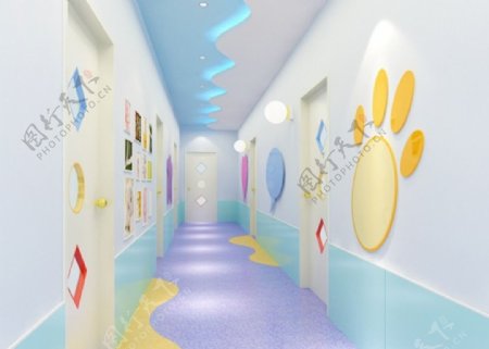 幼儿园走廊模型图片