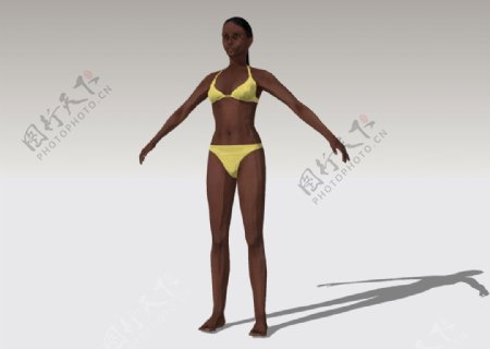女子站式3D模型图片
