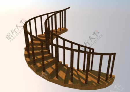 SU旋转楼梯模型图片