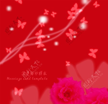 红色浪漫婚纱模板图片