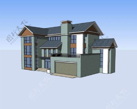 欧式别墅3D模型图片