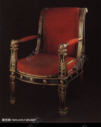 豪华古典奢华椅子红色金色图片