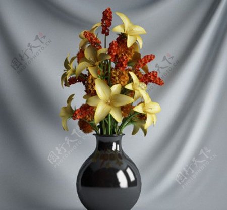 3D室内装饰花卉模型图片