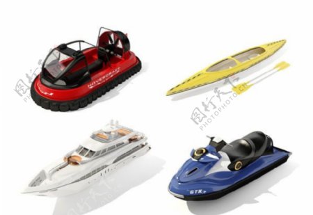 摩托艇游艇独木舟充气船3d模型图片