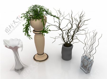 炭雕花瓶模型图片