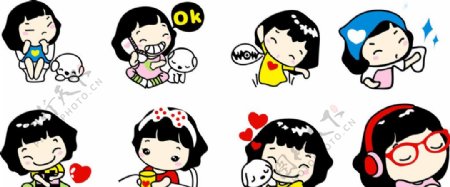 韩国卡通女孩图片