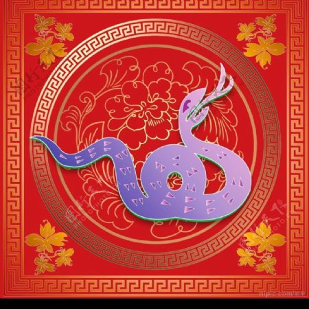 蛇年春节门画图片