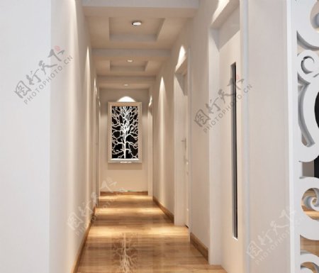 大户型超长走廊装修效果图图片