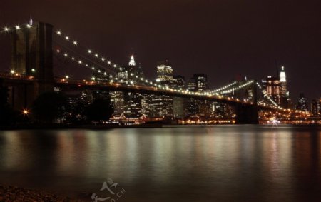 金门大桥美国夜景黑调灯光海图片