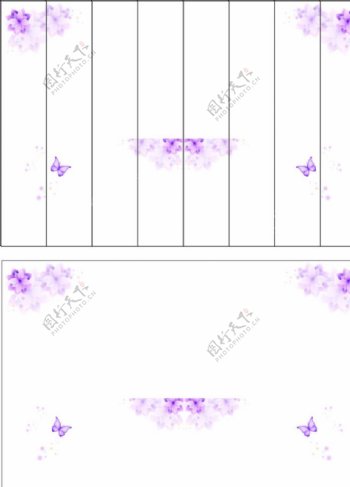 梦幻紫色花朵彩绘衣柜设计图图片
