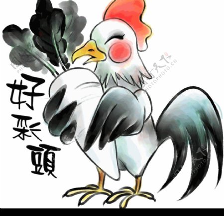 中国水墨画12生肖鸡图片