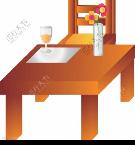 桌子与椅子图片