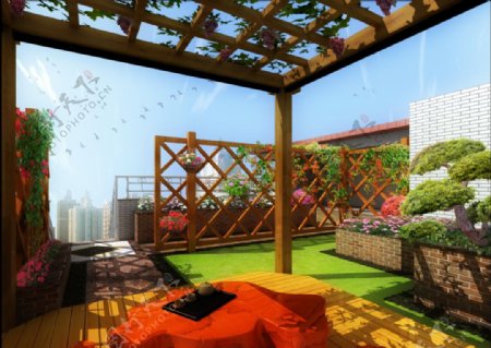 黄先生屋顶花园效果图图片