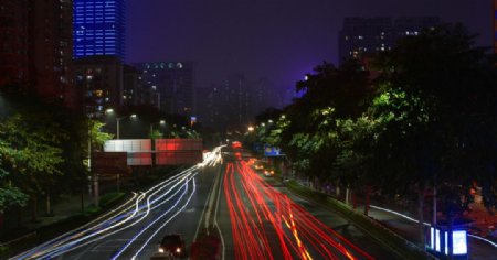 深圳车流夜景图片