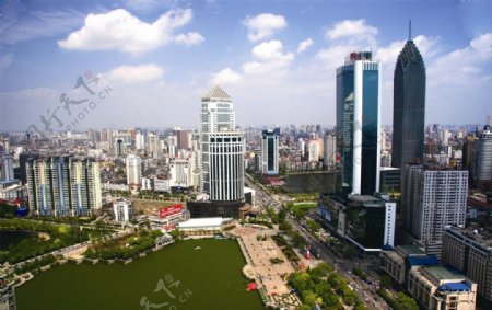 武汉中心城区俯瞰图片