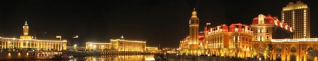 天津津湾广场夜景图片