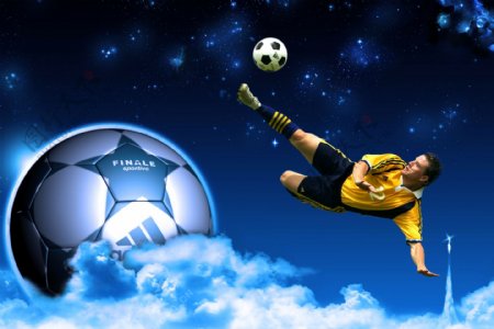 踢足球广告创意设计图片