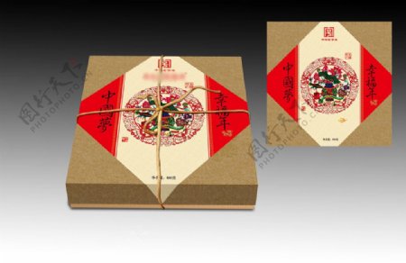 中国梦幸福年包装礼盒展开图图片