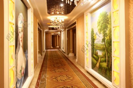 欧式酒店走廊图片