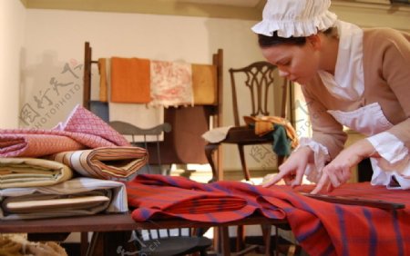 复古缝纫女工图片