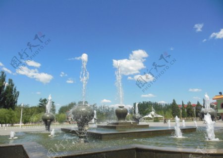 喷泉风景图图片